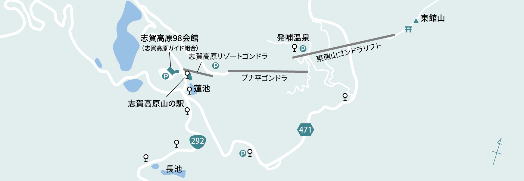 東館山付近の地図